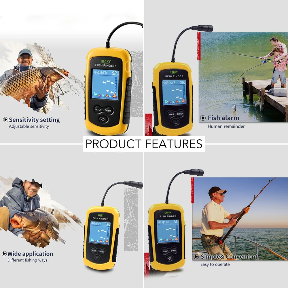 행운의 LCD 컬러 스크린 휴대용 유선 어군 탐지기 1 - Fish Finder Cable 리뷰 및 가격